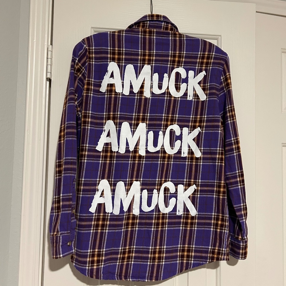 cakeworthy Hocus Pocus Sarah Purple Flannel Button Down Size S Disney ~ Fall!